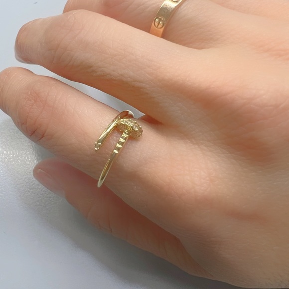 14K Yellow Gold Nail Ring - Picture 8 of 8